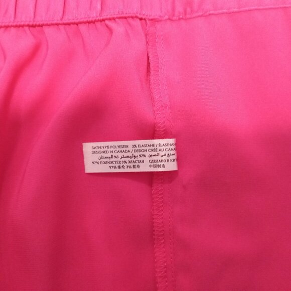 La Vie en Rose Women's Satin Lingerie Shorts Fuchsia Sz M Night Lounge Shorts - Picture 6 of 9